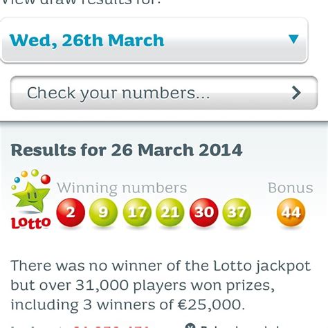 Irish Lotto Results with 3 Draws & Prize Breakdown.